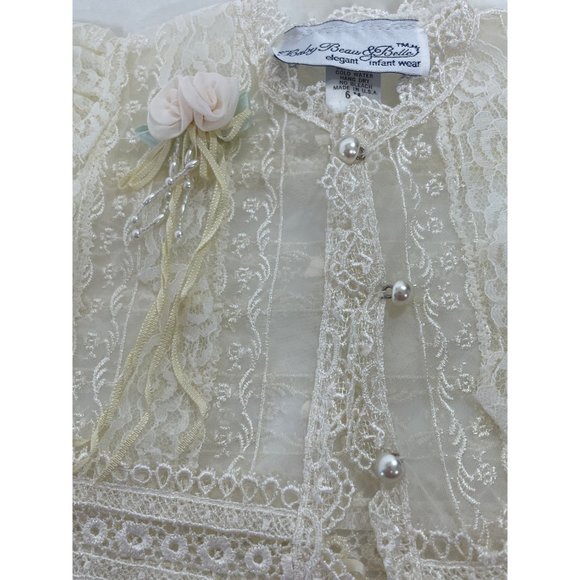 Vintage Baby Girl’s Fancy Cardigan, Booties, Headband, Blanket, Cream, lace, Bea - Picture 10 of 17